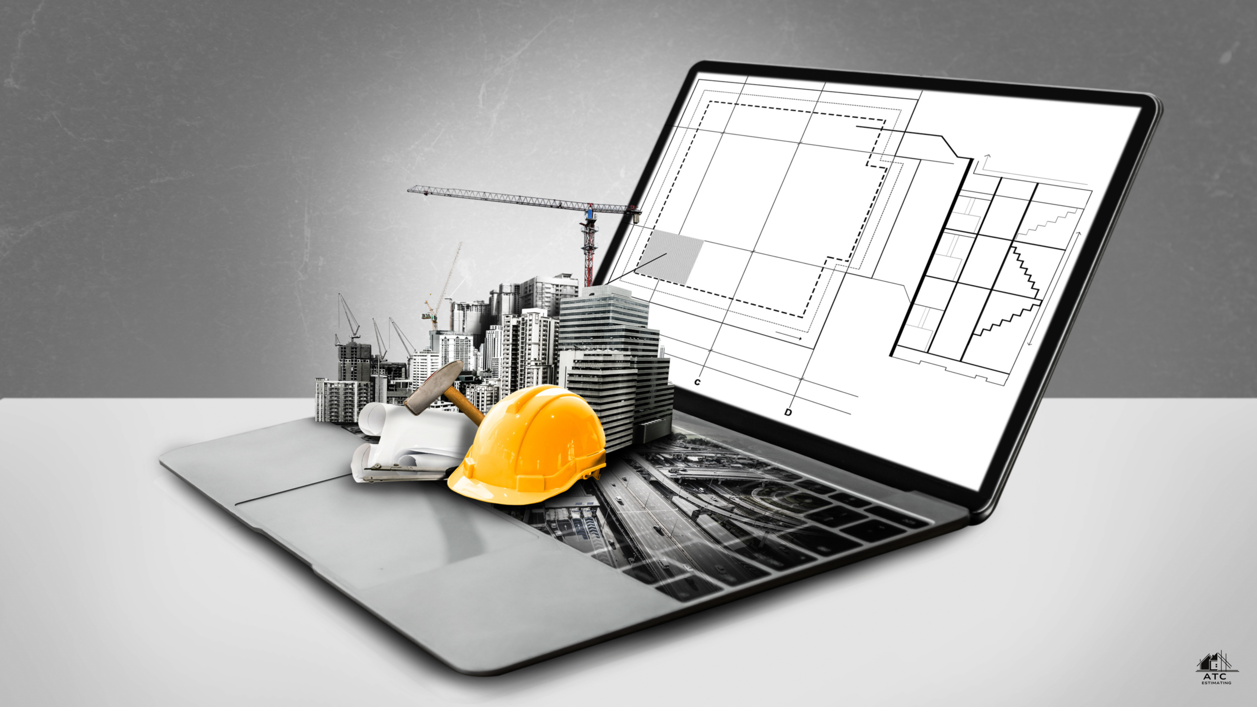 A high-quality computer screen displaying detailed industrial project takeoffs and cost estimation data, representing Industrial Estimating Services and Material Take Off Services for accurate construction planning and budgeting.